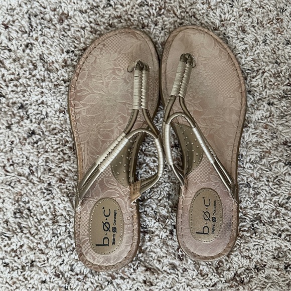 BOC by Born Gold Metallic Slingback Cushioned Sandals Women’s Size 10 Comfort - Picture 3 of 12